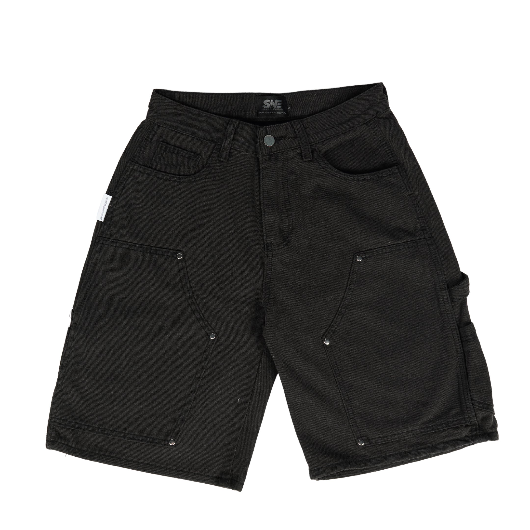 Washed Black Double Knee Jorts
