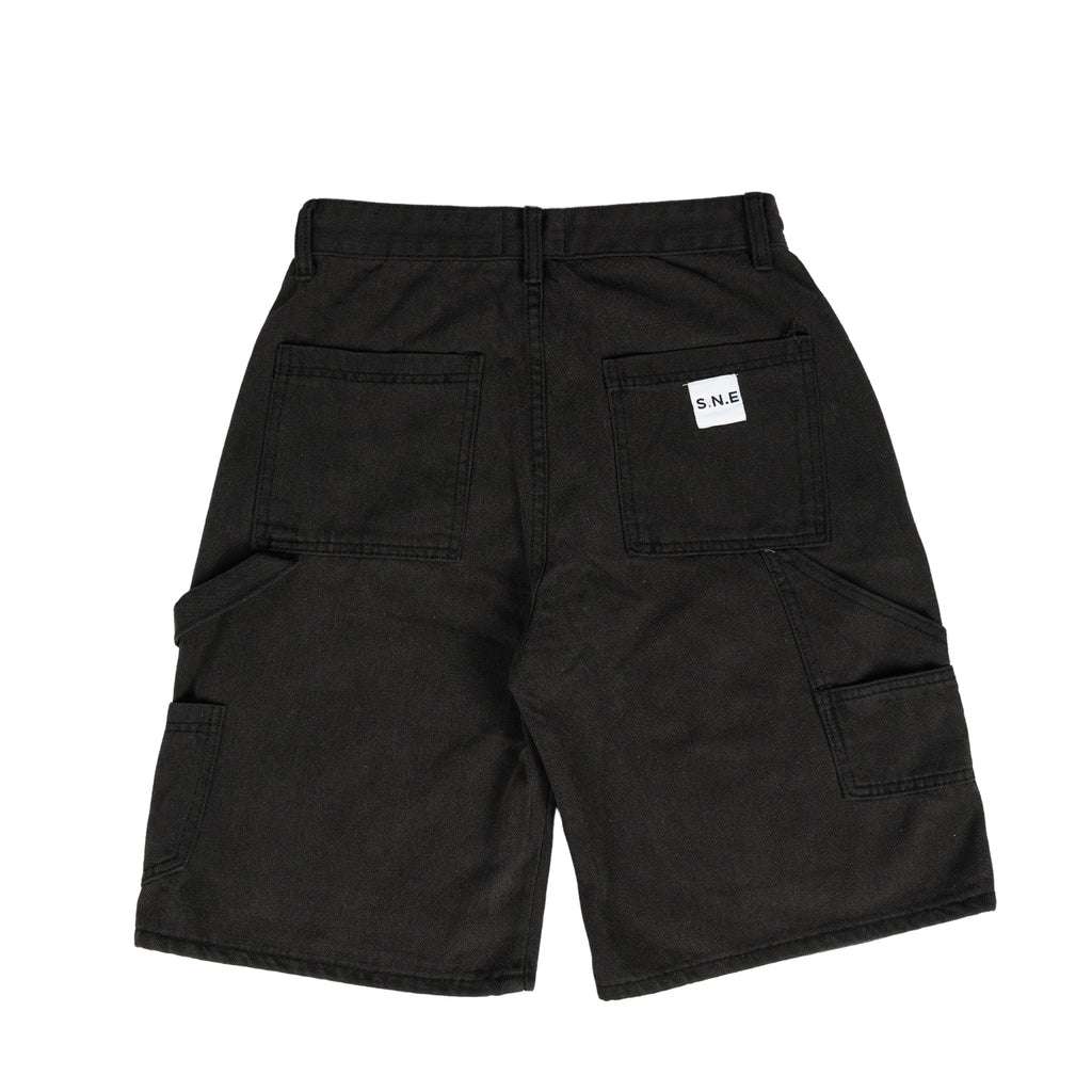Washed Black Double Knee Jorts