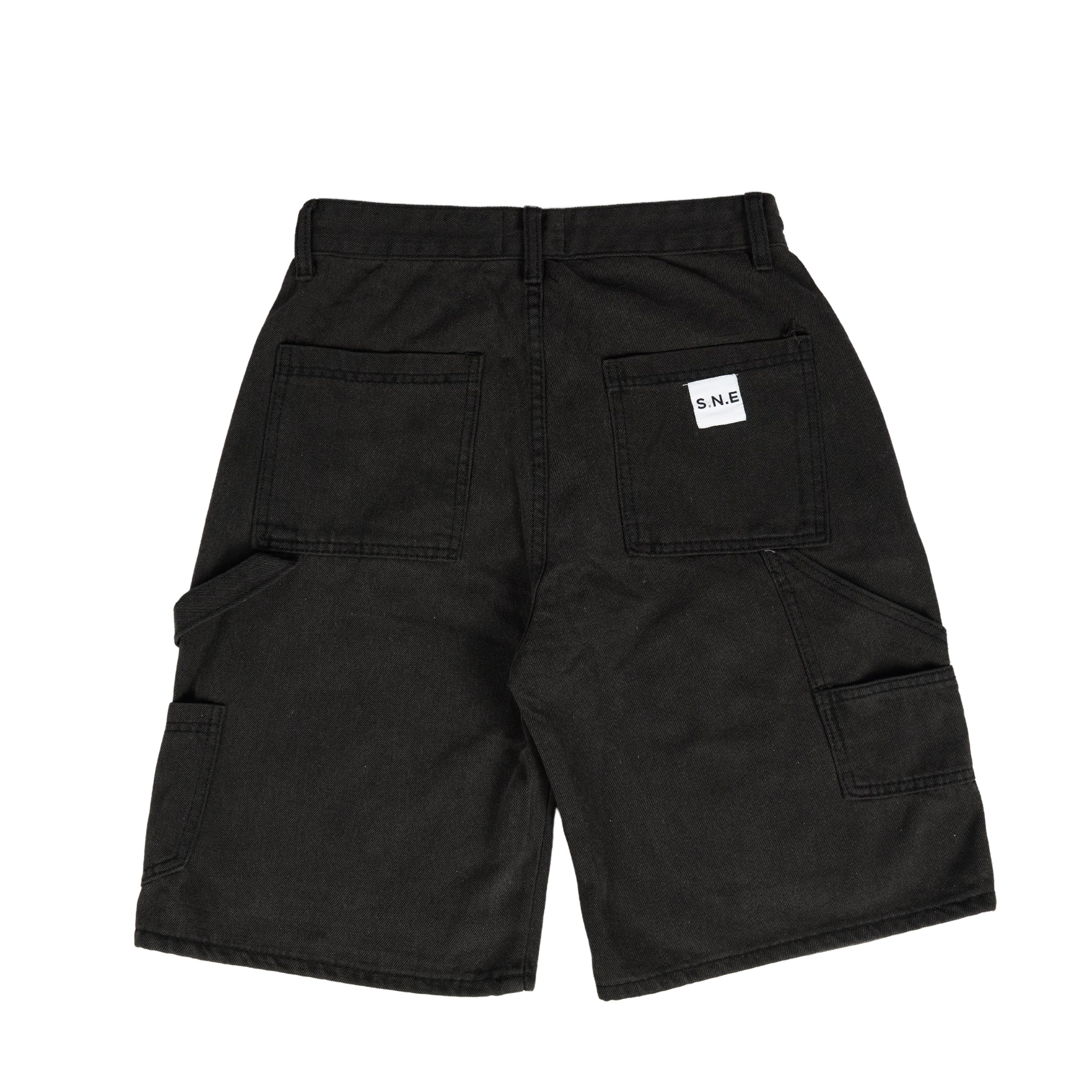 Washed Black Double Knee Jorts