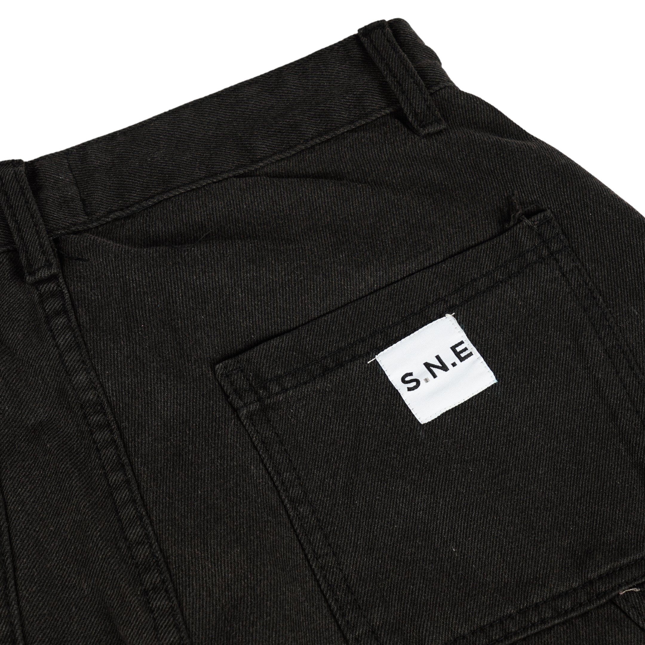 Washed Black Double Knee Jorts