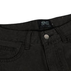 Washed Black Double Knee Jorts