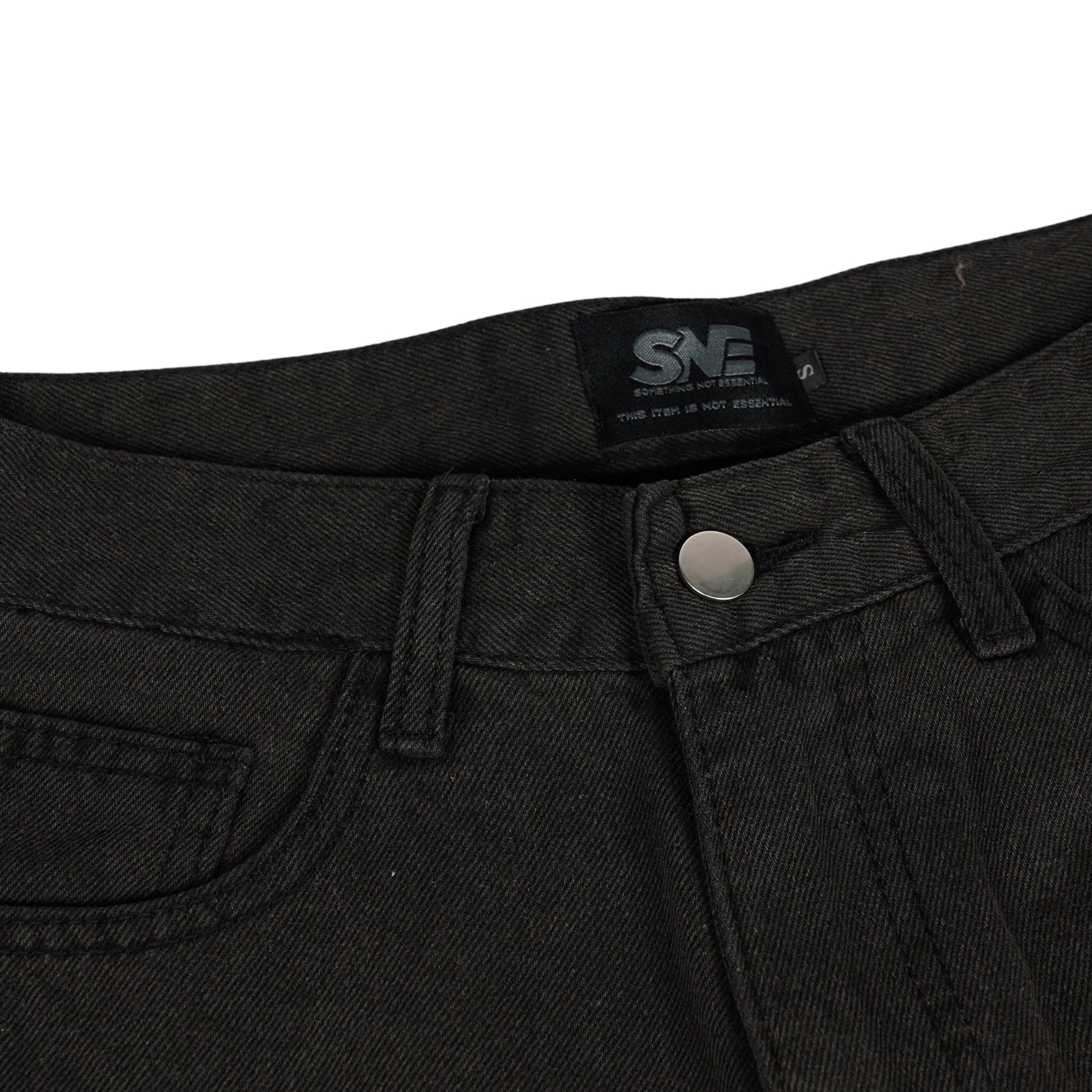 Washed Black Double Knee Jorts
