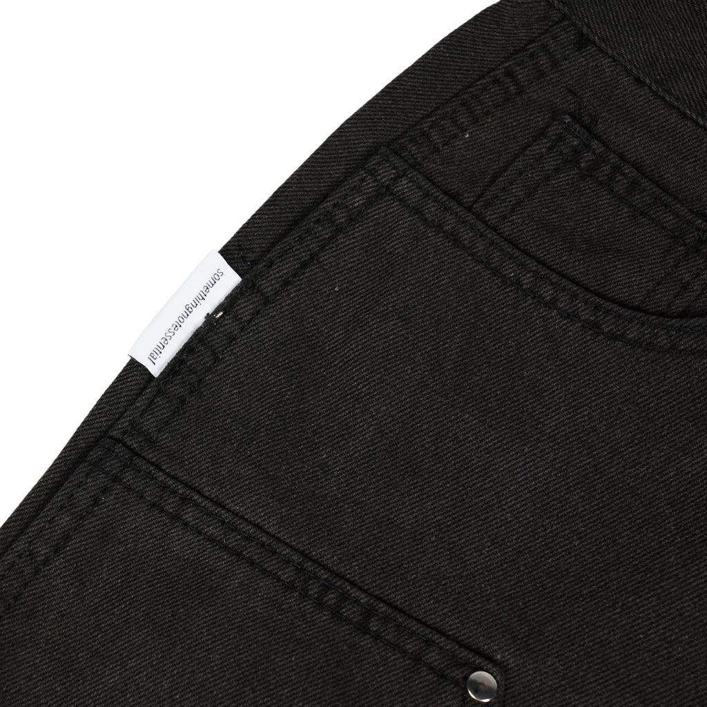 Washed Black Double Knee Jorts