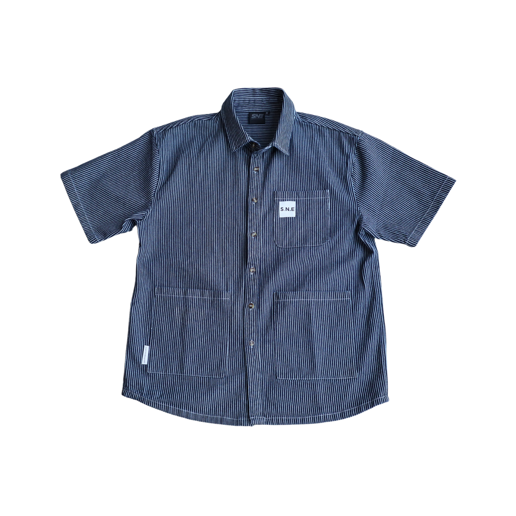 Short Sleeve Denim Shirt 'Blue'