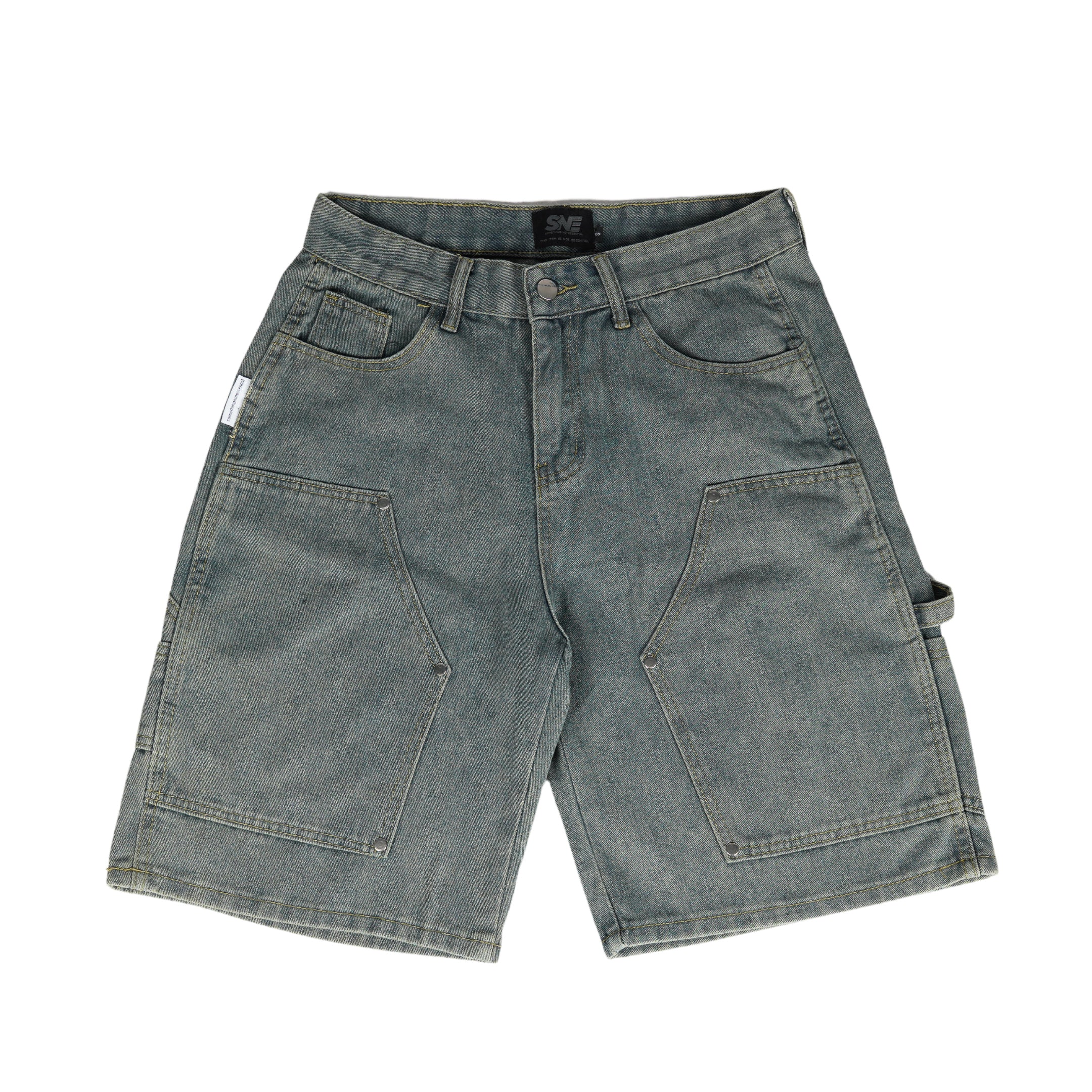 Washed Blue Double Knee Jorts