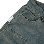 Washed Blue Double Knee Jorts