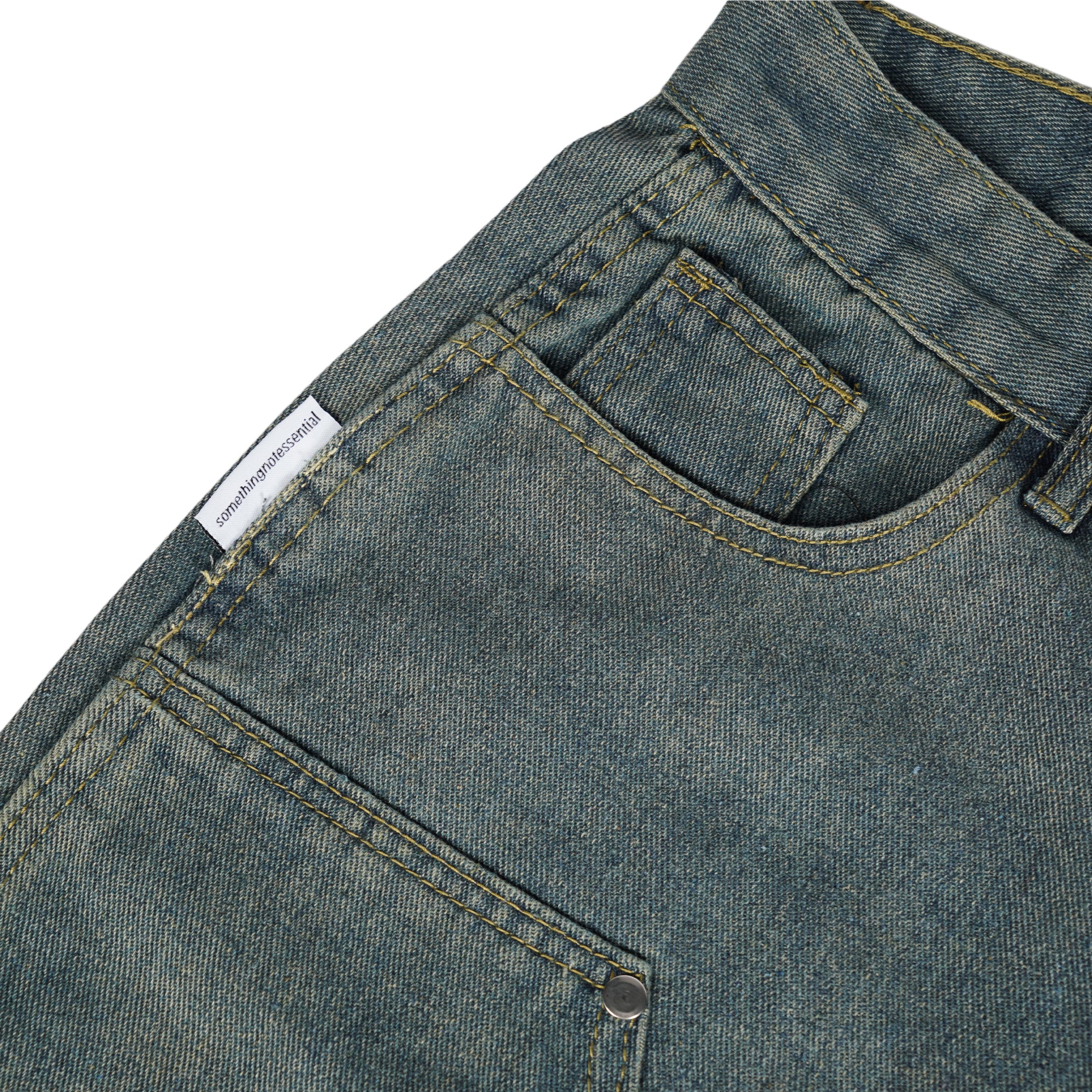 Washed Blue Double Knee Jorts