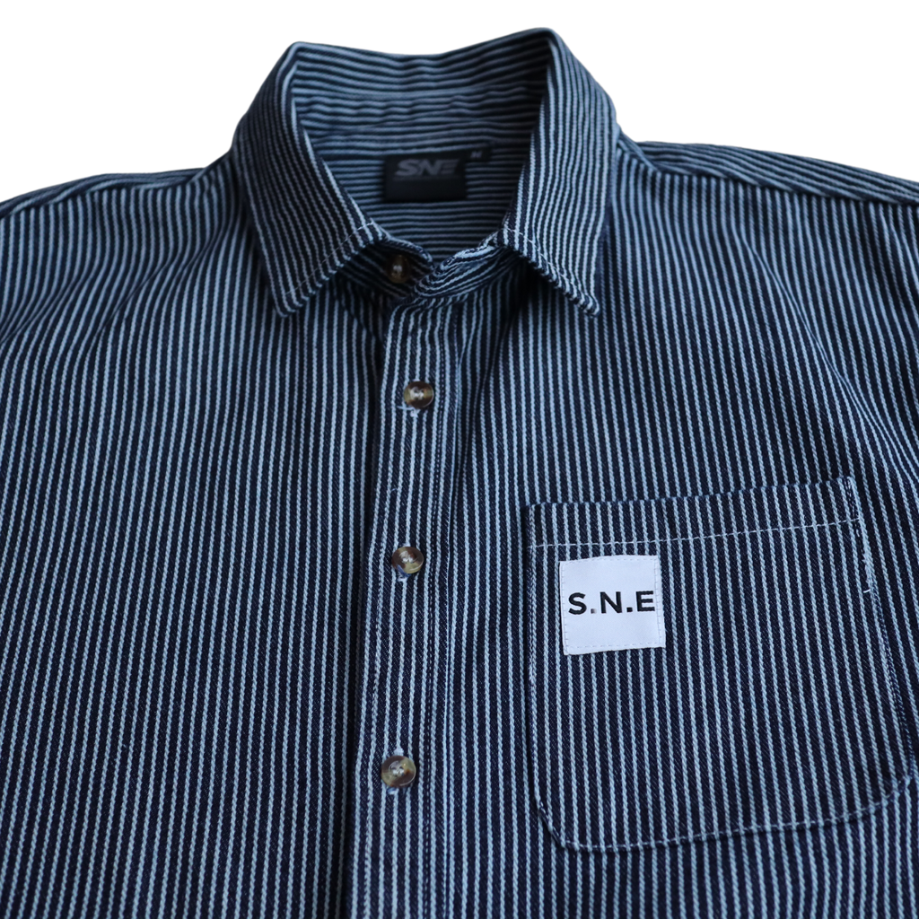 Short Sleeve Denim Shirt 'Blue'
