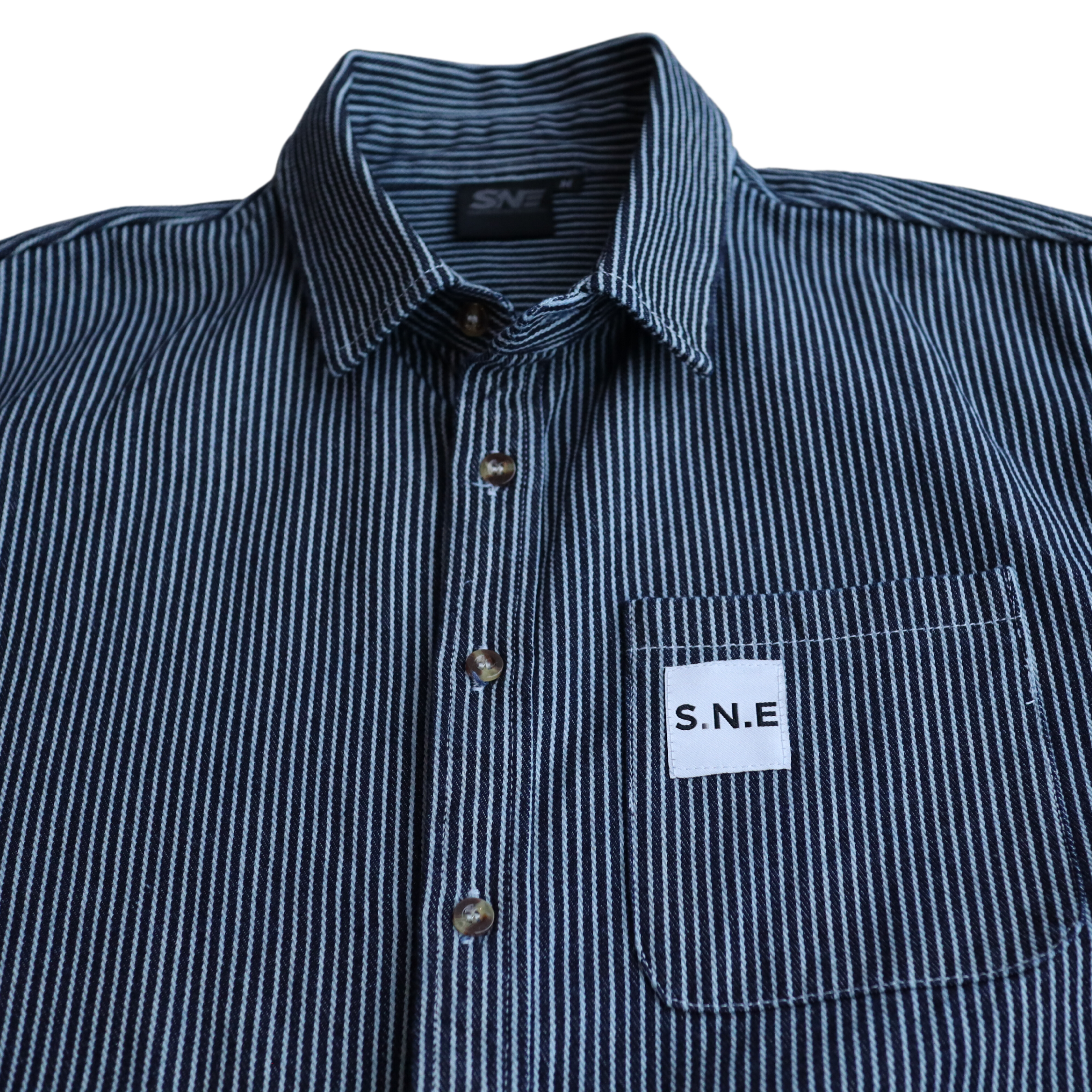 Short Sleeve Denim Shirt 'Blue'