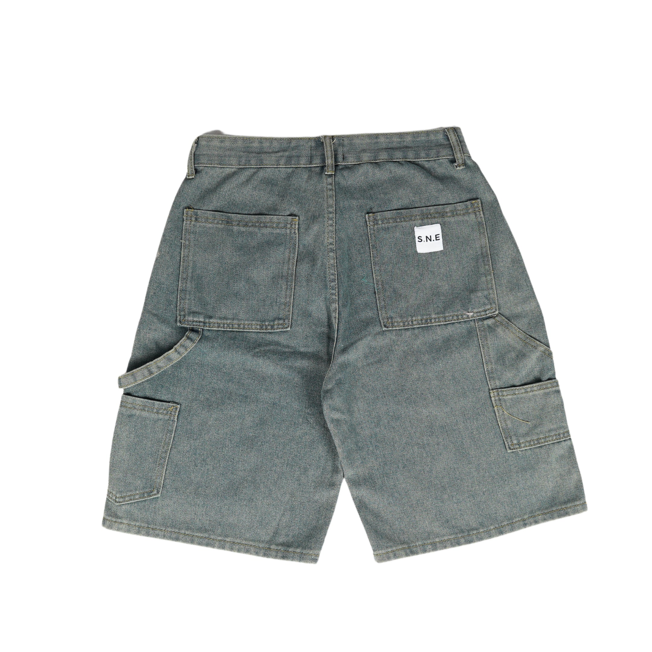 Washed Blue Double Knee Jorts