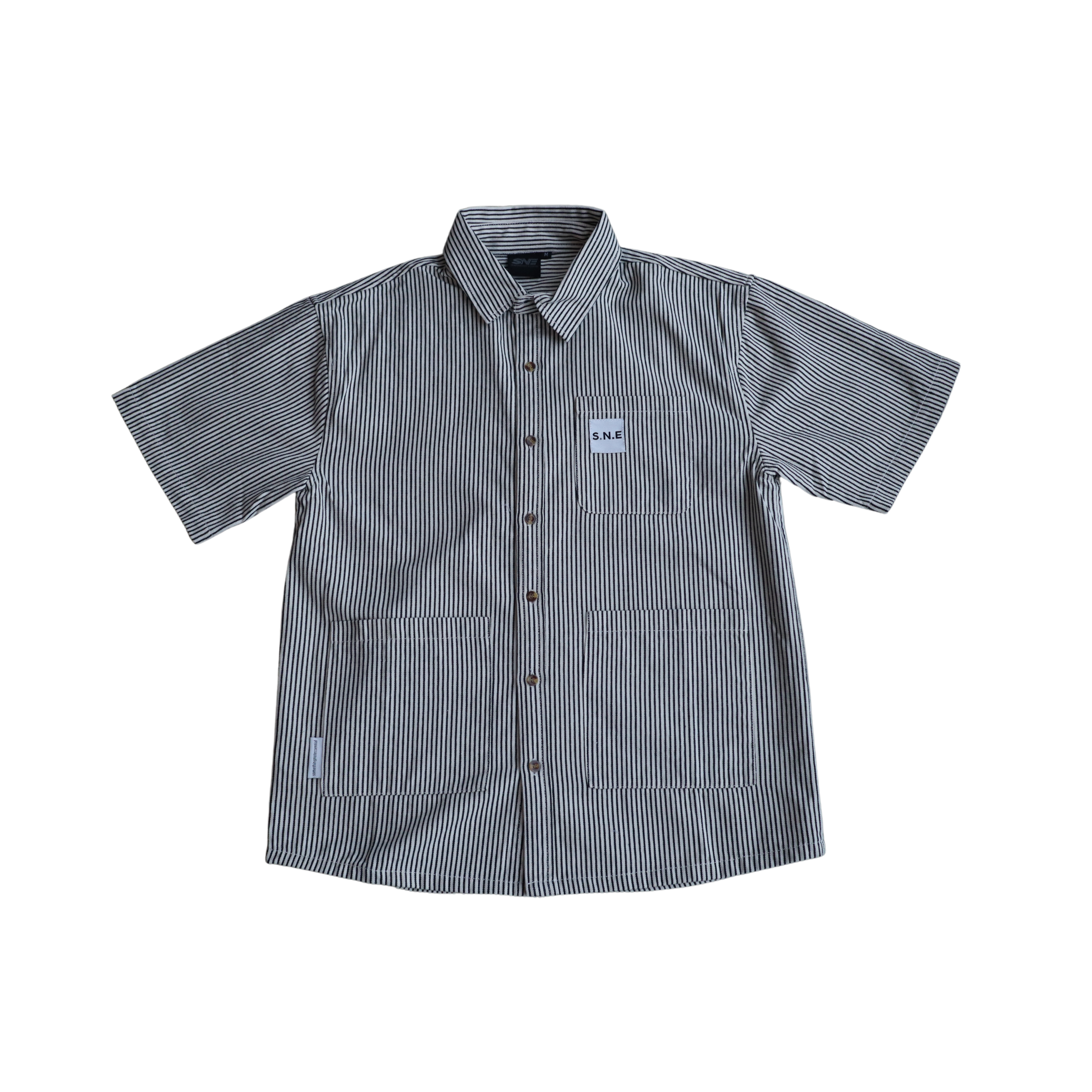 Short Sleeve Denim Shirt 'White'