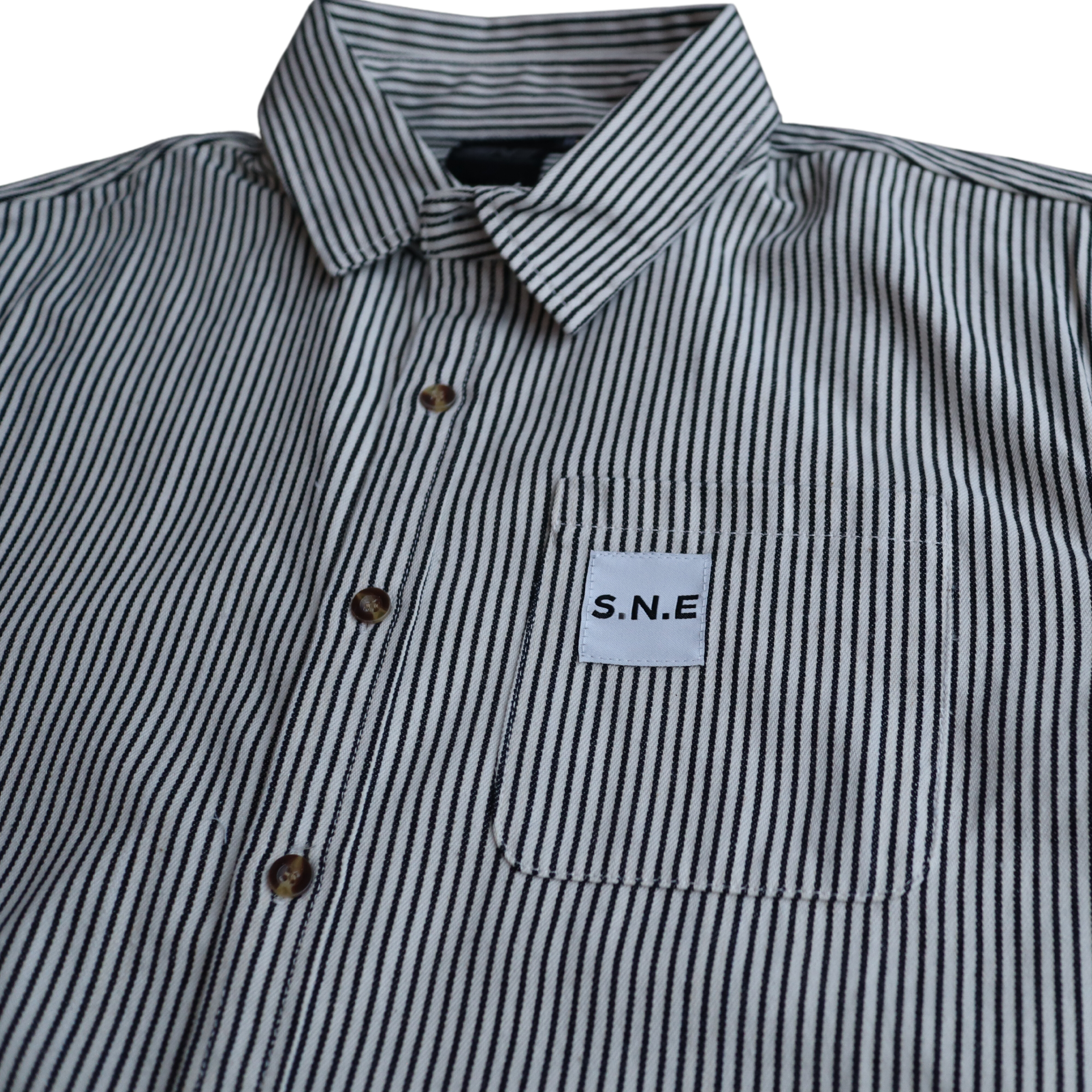 Short Sleeve Denim Shirt 'White'