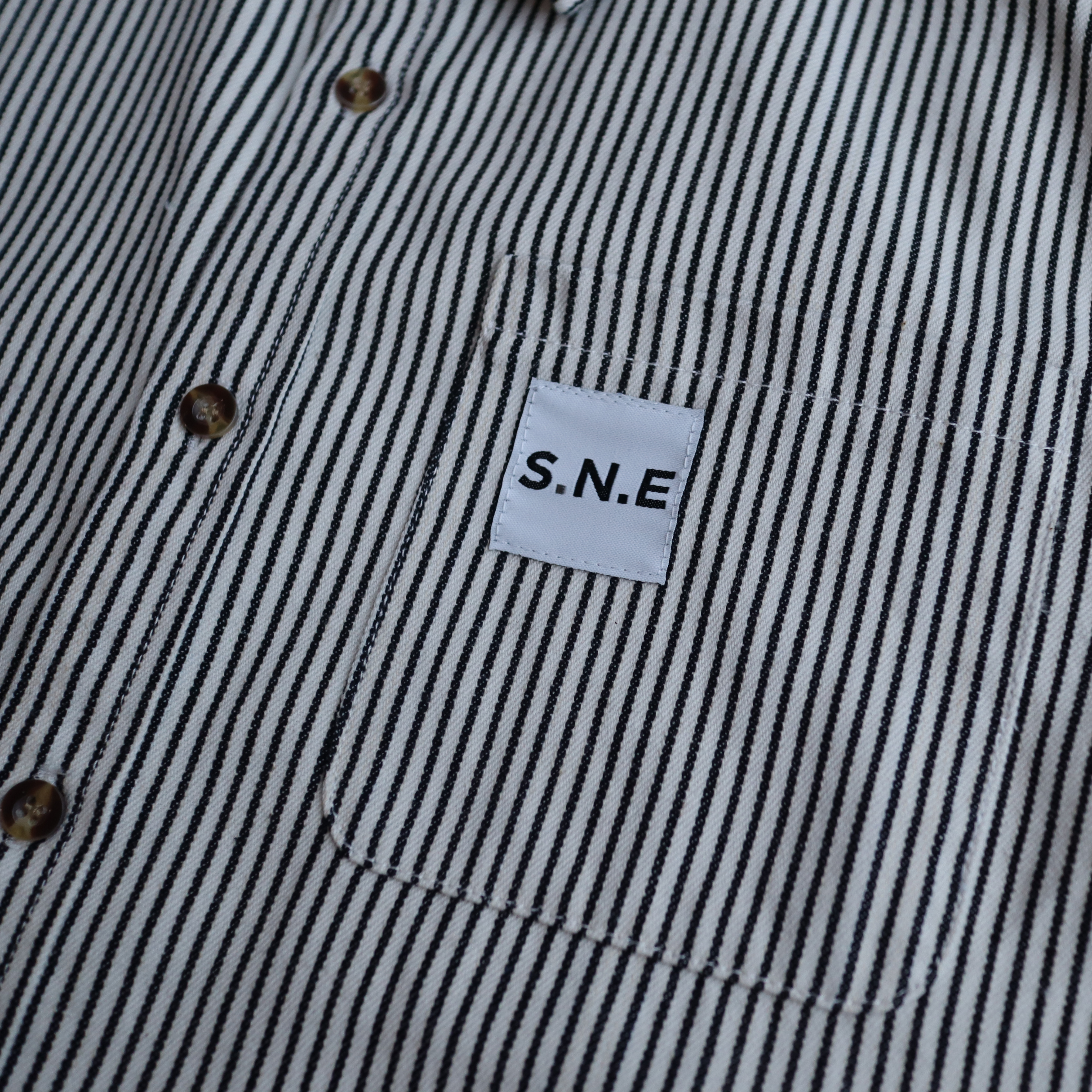 Short Sleeve Denim Shirt 'White'