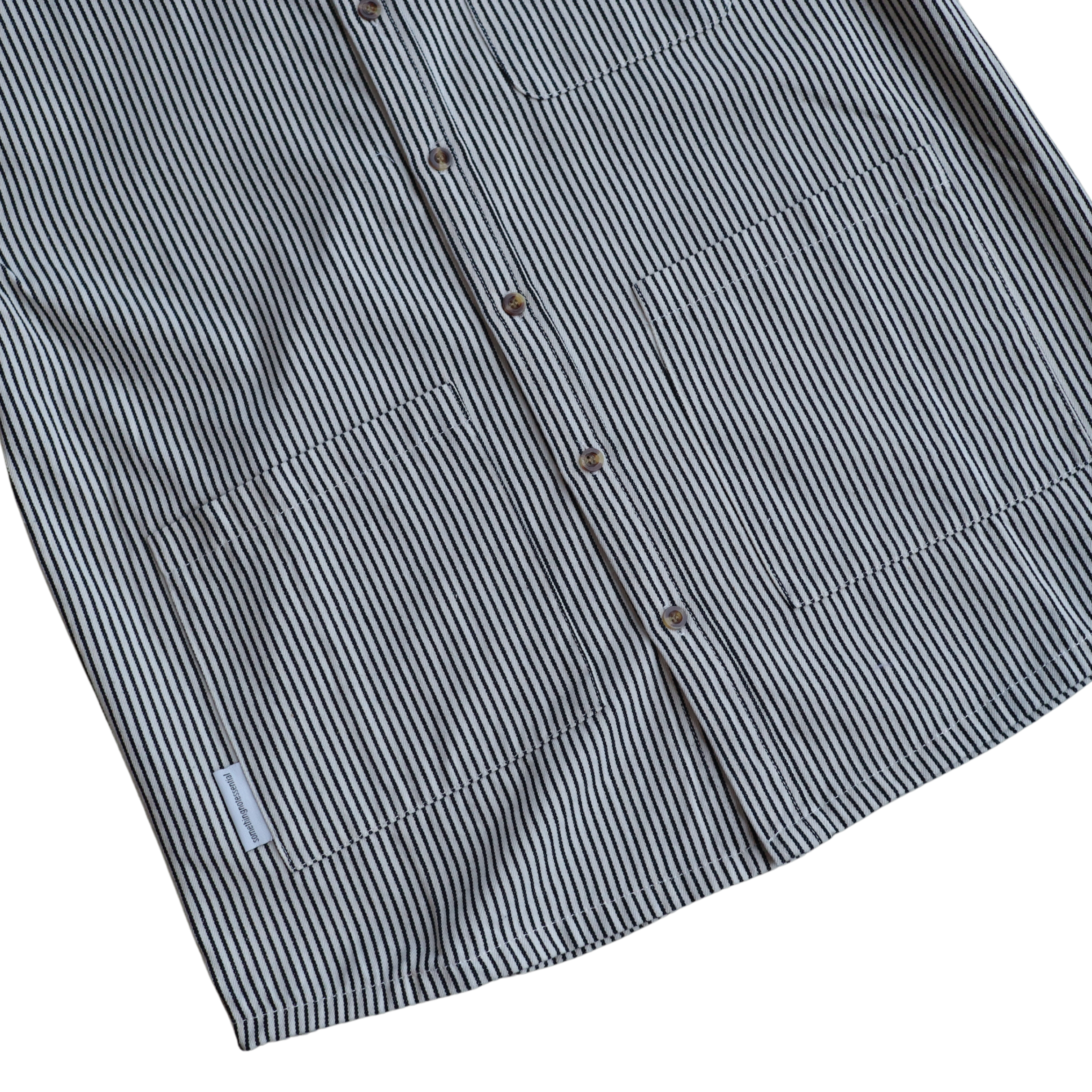 Short Sleeve Denim Shirt 'White'