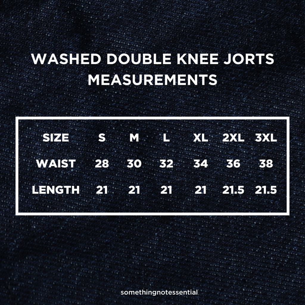 Washed Black Double Knee Jorts