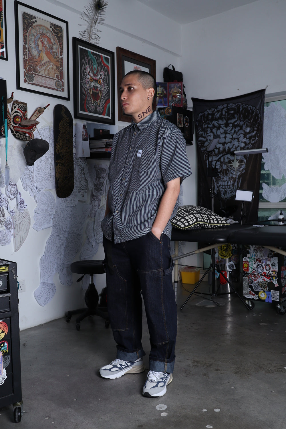 Short Sleeve Denim Shirt 'Blue'