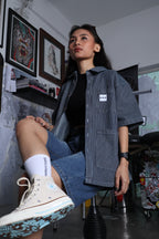 Short Sleeve Denim Shirt 'Blue'