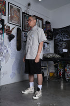 Short Sleeve Denim Shirt 'White'
