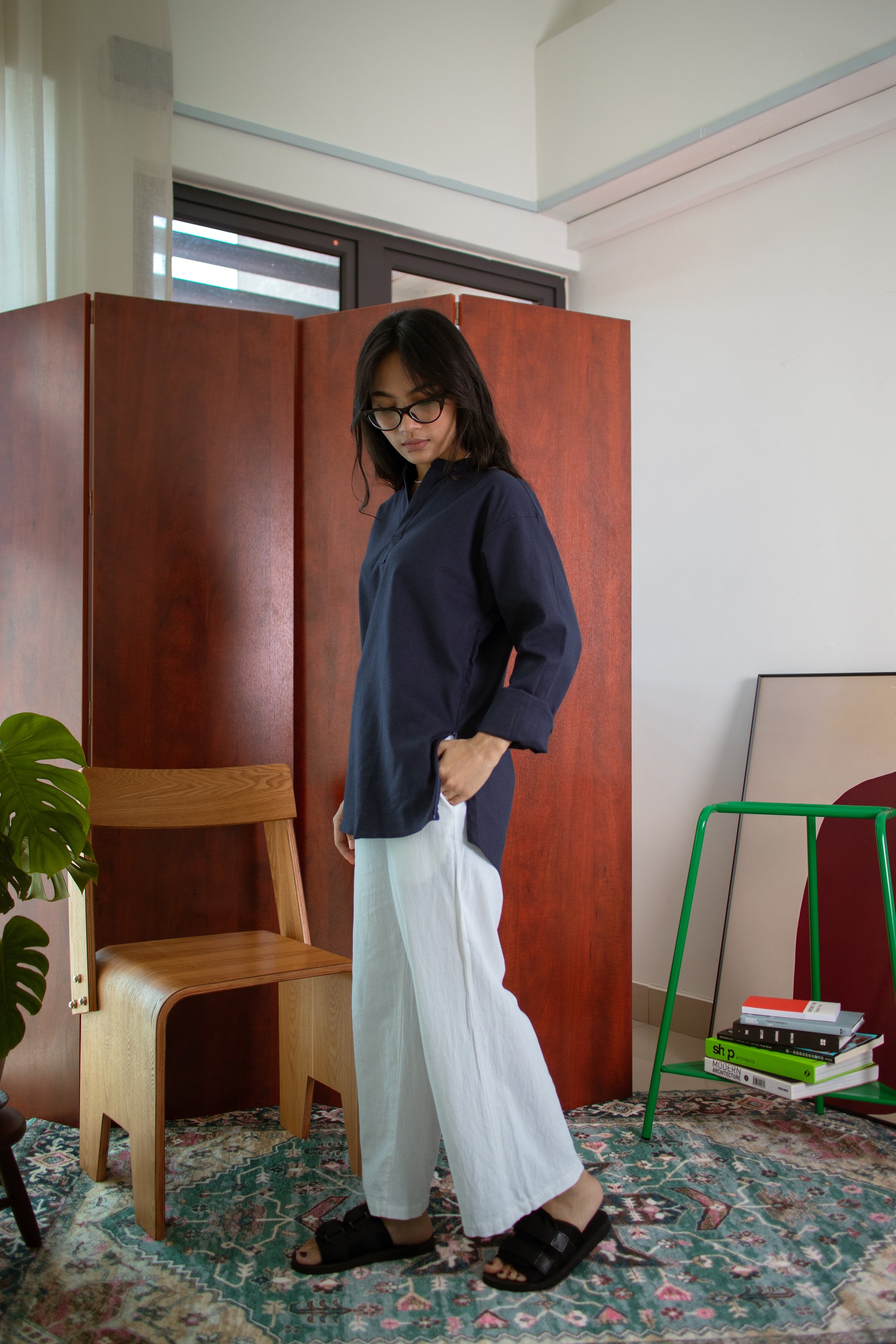 Kurta Shirt 'Midnight Blue'