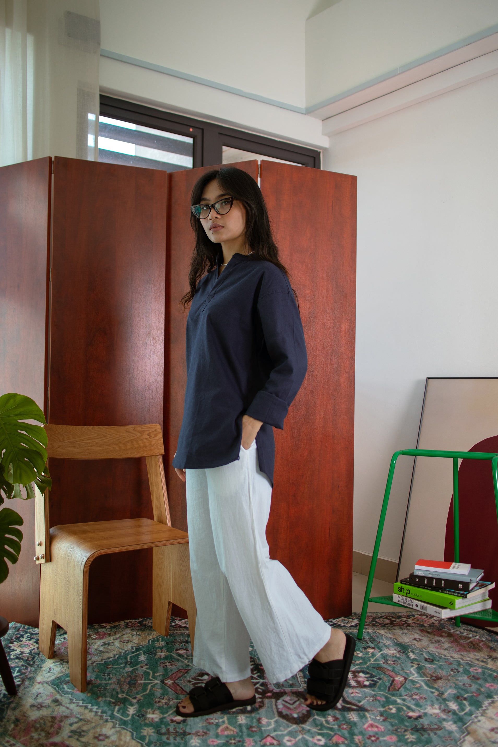 Kurta Shirt 'Midnight Blue'