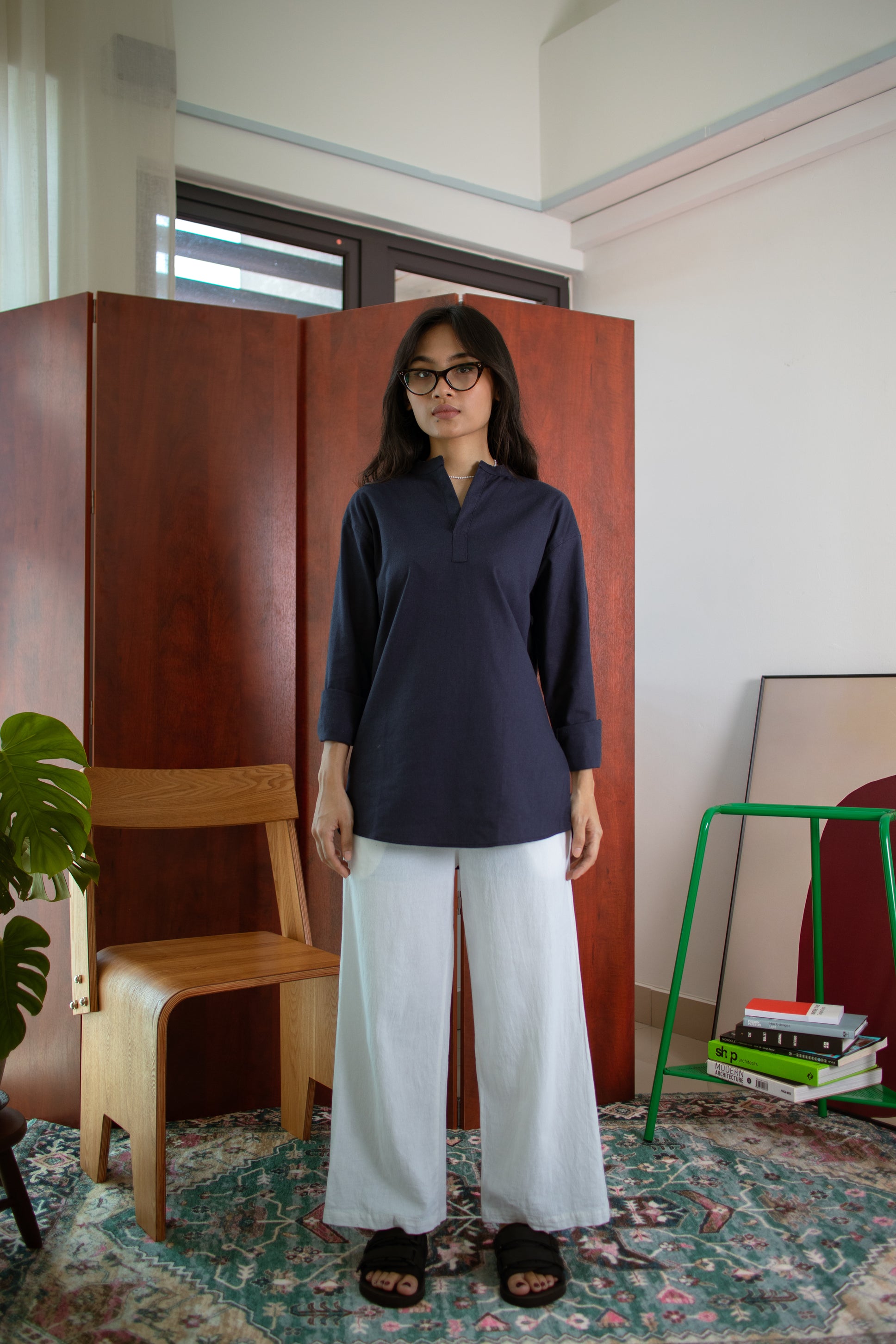 Kurta Shirt 'Midnight Blue'